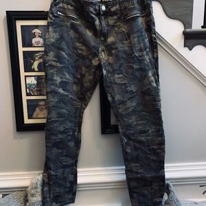 Street Denim Camo Moto Jeans sz 21/22